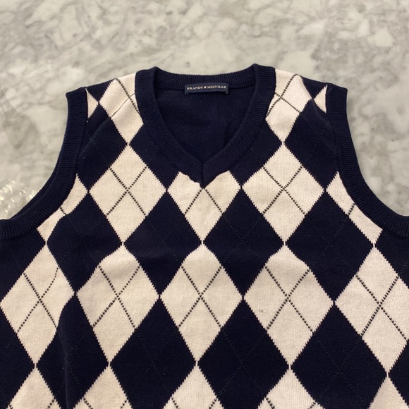 Navy blue/white neck sweater - Picture 3 of 4
